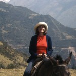 Ann horseback riding in the mountains of Mexico.