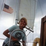 Ann sailing on the British Virgin Islands.